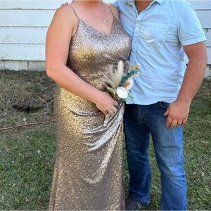 Champagne Sequin Bridesmaids Dress